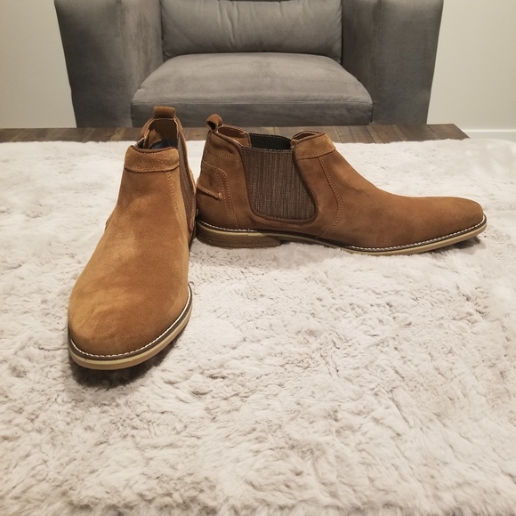 Men's Joseph Abboud Dark Tan Suede Boots (Brand New) Size 12 - Picture 4 of 5